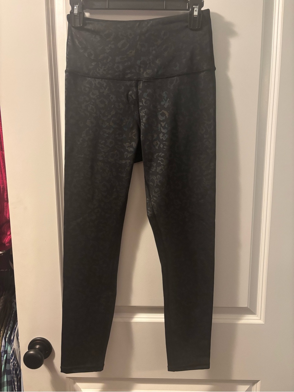 Marika Black Subtle Leopard-Print Active Leggings